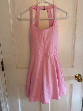 HALARA Pink Backless Fit-and-Flare Dress
